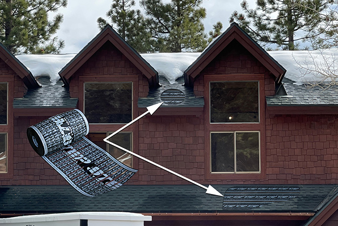 Low-voltage roof de-icing system installed to heat roof edges.