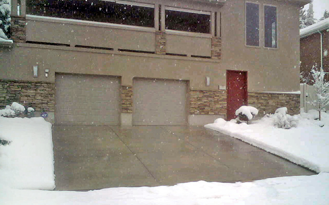 A radiant heated driveway.